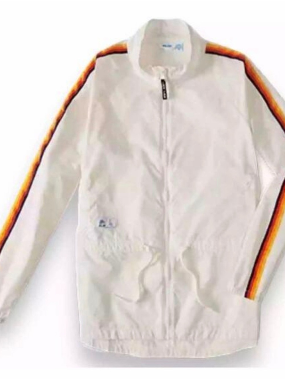 NWT ALDI Gear 2024 White Rainbow Stripe Windbreaker Jacket Size L